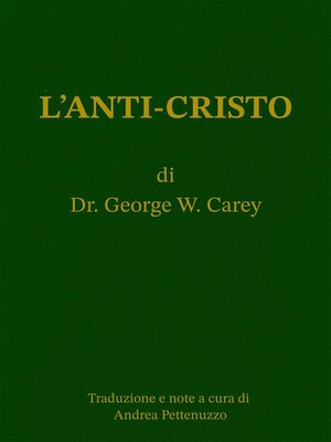 cover image of L' Anti-Cristo  di George W. Carey